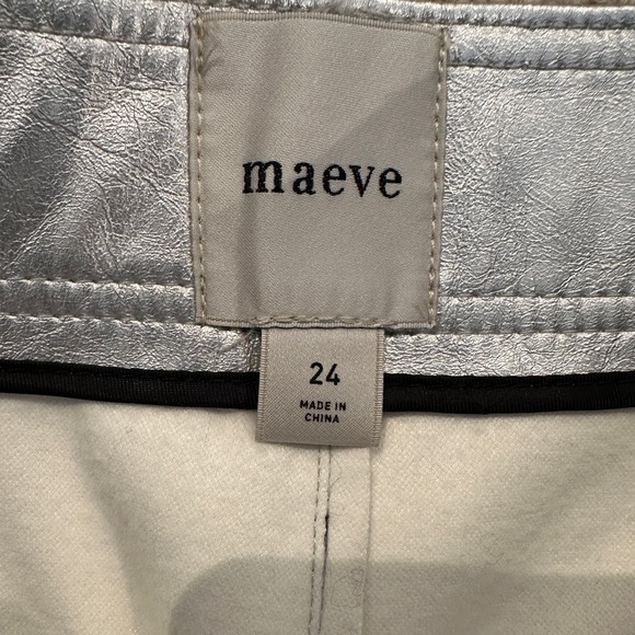 NWT Anthropologie Maeve The Ettie High-Rise Crop Wide-Leg Pants Metallic Size 24 - Picture 9 of 11